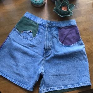 Patterned Jean Shorts